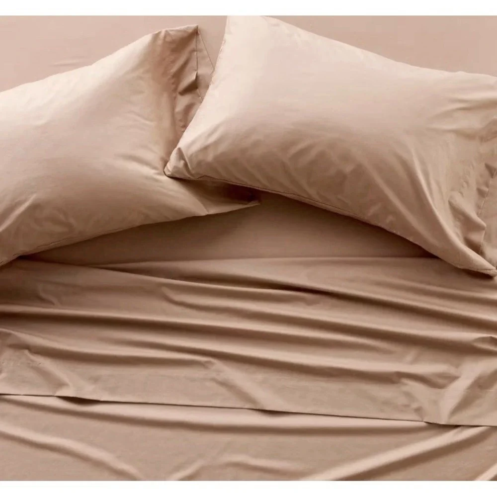 King 400 Thread Count Percale Sheet Set Light Adobe Clay - Casaluna